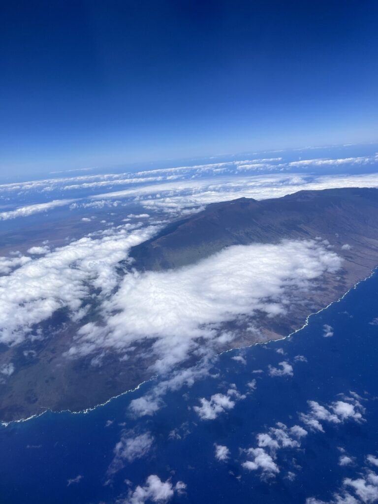 機内から見えたハワイ諸島